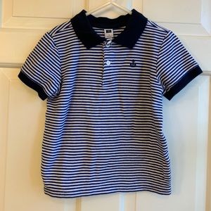 JANIE AND JACK Blue/ White Stripe Polo, Size 4